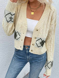 y2k outfits Long Sleeve Cardigan Short Twist Coat Knitwear Spring, Autumn and Winter