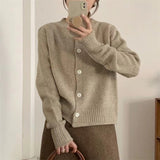 Purpdrank trending fall outfits Fashionable Lazy Style Soft Glutinous Sweater Cardigan Coat for Women Autumn and Winter 2024 Korean Style Knitwear Top for Women