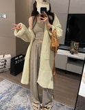 cold weather outfits Korean Style Thick Needle Pineapple Pattern Sweater Cardigan Loose over-the-Knee Sweater Mid-Length Elegant Wool Coat Women's Top