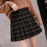 throwback thursday outfits spirit week Woolen Short Skirt Plaid A- line Skirt Women's Autumn and Winter Elastic Korean Style Skirt High Waist Slimming Pleated Skirt