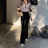 egirl style Velvet Winter Velvet Set Extra Thick Velvet Flared Pants