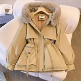 Purpdrank Women's Winter Padded Jacket Casual Matching New In Coats & Jackets Chic Warm Outerwears Office Lady's Hooded Windbreaker Jacket