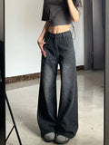 Vintage Streetwear Y2K Jeans Women Loose High Waist Harajuku Denim Pants American Retro Pockets Lady Casual Straight Pants