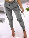 Purpdrank - Women Casual Solid Cargo Pants Spring Summer High Waist Office Lady Long Pants New Fashion Zipper Trousers Streetwear