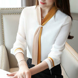 Purpdrank - clothe OL office Women Tops and Blouse Vintage Long Sleeve Chiffon Tops Blusas Mujer De Moda Elegant Autumn blouses