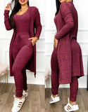 Purpdrank Autumn Women's New Drawstring Pocket Design Jumpsuit & Coat Set Temperament Commuting Women Fashion Suit Sets Two Piece Outfits