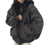 Purpdrank - Adding Velvet and Thickening, Wearing Cotton Clothes on Both Sides, Women's Outerwear, Winter New Loose Hooded Cotton Jacket