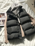 Purpdrank Women Winter Warm Cotton Padded Puffer Vests Sleeveless Parkas Jacket