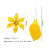 Asymmetric Enamel Flower Leaf Metal Earrings For Women Multi Colors Fancy Fashion Jewelry Trendy New Styles Accessories 2023404