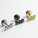 2PCS Unisex Fashion Stainless Steel Letter Ear Stud Earrings Women Men Accessories Piercing Jewelry Pendientes Brincos