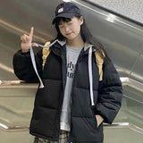 Purpdrank - Short Jacket Woman Parkas Fall Winter 2023 Thick Warm Spliced Coat Oversized Korean Fashion Loose Puffer Outerwear