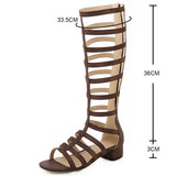 Purpdrank - Roman Bandage Sandals Women Fashion Peep Toe Knee High Boots Ladies Retro Sandal 2023 New Summer Gladiator Shoes Verano Mujer