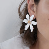 Asymmetric Enamel Flower Leaf Metal Earrings For Women Multi Colors Fancy Fashion Jewelry Trendy New Styles Accessories 2023404