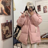 Purpdrank - Short Jacket Woman Parkas Fall Winter 2023 Thick Warm Spliced Coat Oversized Korean Fashion Loose Puffer Outerwear