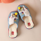 Purpdrank - Bebealy New Style Short Plush Slippers Women Winter Cozy Cartoon Cotton Slipper Ladies Thick Bottom Christmas House Slipper 2023