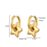 Classic Stainless Steel Heart Star Hoop Earrings For Women Punk Hip Hop Gold Silver Color Y2K Jewelry Female Earrings oorbellen