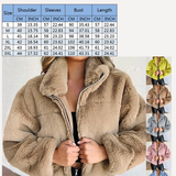 Purpdrank Rabbit Fur Imitation Fur Zipper Plush Warm Jacket Long Sleeve Short Coat Winter Women Crop Top Casual Solid New In Outwear Pink