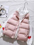 Purpdrank Women Winter Warm Cotton Padded Puffer Vests Sleeveless Parkas Jacket