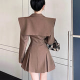 Office Lady Double Breasted Blazer Dress Women Long Sleeve Mini Dress Slim Streetwear Party Vestidos