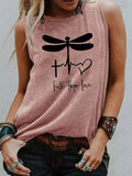 Purpdrank Feather Print Tank Tops Women's Fashion Sleeveless Vest Sexy Casual Vintage Tanks Top Casual Crew Neck Tops Womens Clothing