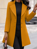 Purpdrank Autumn and Winter Coat Korean Solid Color Slim Mid-length Button Woolen Coat