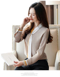 Purpdrank - clothe OL office Women Tops and Blouse Vintage Long Sleeve Chiffon Tops Blusas Mujer De Moda Elegant Autumn blouses