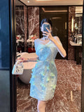 REDDACHiC Glitter Sequin Mini Sheath Dress Women Beaded Flowers Spliced Tulle Off-shoulder Pretty Elegant Cocktail Evening Dress