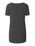 Purpdrank Casual Crew Neck Short Sleeve Solid Longline T-Shirt - Women's Every Day Tops, Clothing