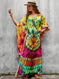 Kaftan Dresses For Women V-Neck Ethnic Print Loose Caftan Loungewear Plus Size Swimsuit Beach Cover Up