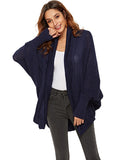 Purpdrank Casual Batwing Sleeves Loose Solid Color Cardigan Tops