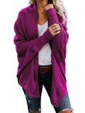 Purpdrank Casual Batwing Sleeves Loose Solid Color Cardigan Tops