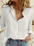 Purpdrank Elegant Spring/Fall Linen Shirt for Women: Versatile, Durable & Easy-Care; Perfect Blend of Style & Comfort