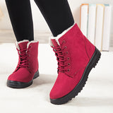 Purpdrank Women's Round Toe Lace Up Boots, Warm Faux Fur Lined Ankle Boots, Women's Footwear