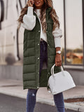 Chic Sleeveless Hooded Coat – Warm, Button-Front, Long-Length – Versatile Fashion for Women