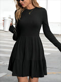 Long Sleeved Round Neck Women's Dress