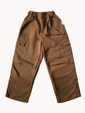 Loose Solid Colored Girls Cargo Pants with Flap Pockets for Spring & Summer, Versatile & Plain