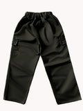 Loose Solid Colored Girls Cargo Pants with Flap Pockets for Spring & Summer, Versatile & Plain