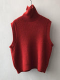 Purpdrank Casual Loose Sleeveless Solid Color High-Neck Sweater Vest Outerwear