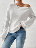 Women's Cold Shoulder Sweater - Soft, Solid Color, Casual, Long Sleeve, Fall and Winter Essential, Comfortable, Relaxed Fit Clothing