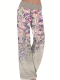 Floral Print Wide Leg Pants, Casual Loose Pants For Spring & Summer, Women's Clothing