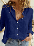 Purpdrank Elegant Spring/Fall Linen Shirt for Women: Versatile, Durable & Easy-Care; Perfect Blend of Style & Comfort