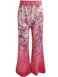 Floral Print Wide Leg Pants, Casual Loose Pants For Spring & Summer, Women's Clothing