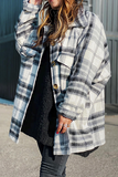 Purpdrank - Plaid Lapel Hem Slit Loose Coat