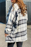 Purpdrank - Plaid Lapel Hem Slit Loose Coat