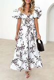 Purpdrank - Sweet Elegant Floral Hollowed Out Off the Shoulder Printed Dress Dresses