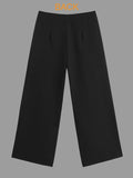 Purpdrank - Urban Solid Color Pleats High Waisted Wide Leg Pants