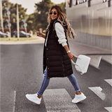 Purpdrank - Warm Winter Women Long Vests Fashion Hooded Sleeveless Casual Lady Brief Outwear Vest Blouse Shirts Coat Femme Sweatshirt