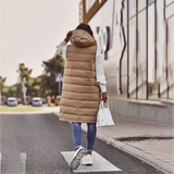 Purpdrank - Warm Winter Women Long Vests Fashion Hooded Sleeveless Casual Lady Brief Outwear Vest Blouse Shirts Coat Femme Sweatshirt