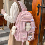 Purpdrank - Japanese High School Girls Backpack School Bags For Teenage Girls Multi Pockets New Kawaii Backpack Women Harajuku Cute Mochila