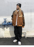 Purpdrank - Brown Jacket Baseball Bomber Female Men Zip Up Jacket Women Clothing Harajuku Plus Size Streetwear Outerwear Goth Japanese